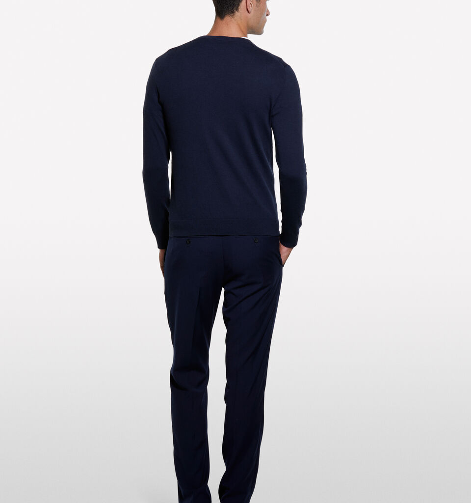 Dark blue crew neck sweater - men's crew neck sweaters - Dark Blue | Sisley image number 2